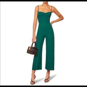 Reformation Green Jumpsuit Size 8. Worn Once.